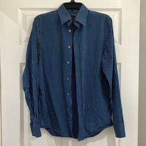 Last call-Express Blue Casual Button Down Shirt